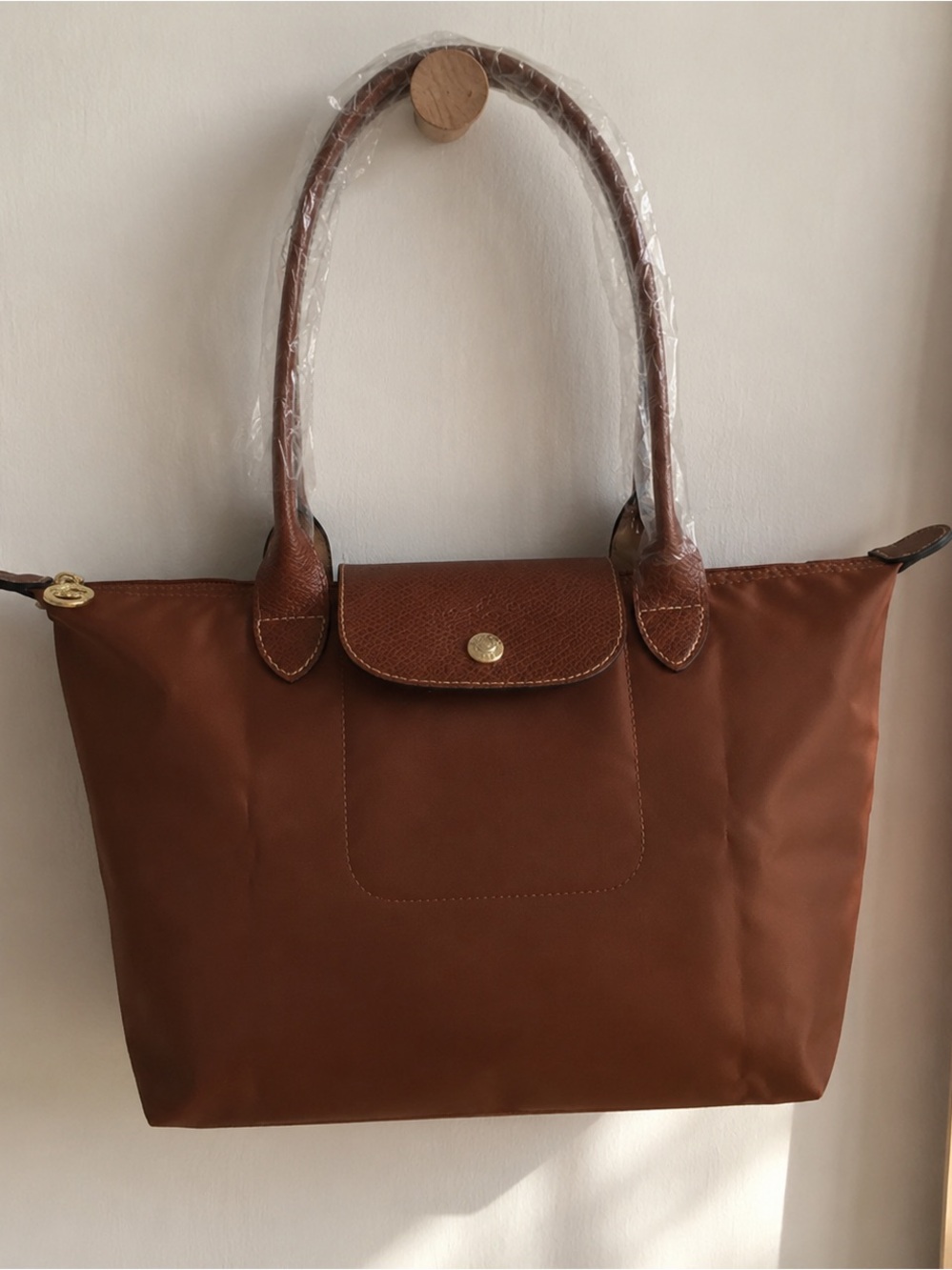 Longchamp Brown Nylon Tote with Brown Leather Trim - Picture 3 of 4